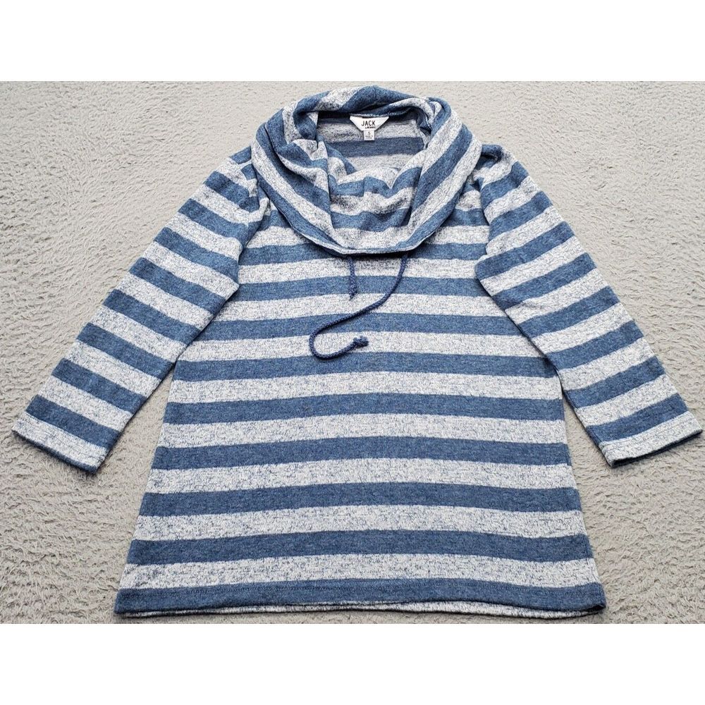 Jack by BB Dakota Sweater Womens Small Multi Striped Knit Long Sleeve Drawstring
